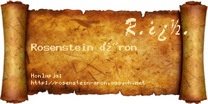 Rosenstein Áron névjegykártya